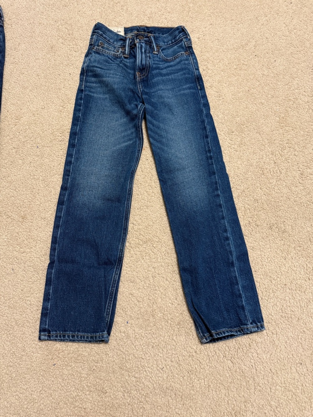 Abercrombie & Fitch Navy Blue Straight-Leg Jeans
